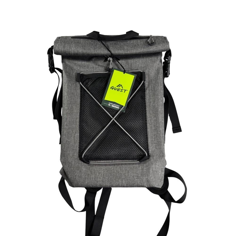 Quest 20L Dry Bag Backpack Grey Heather Water Resistant Roll Top Outdoor Hiking